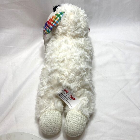 Multipet Sock-Face Lamb Chop Dog Toy Plush Squeaker 13"x4" Hard To Find Gingham - Picture 3 of 13